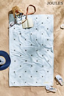 Joules Blue Botanical Bee Cotton Beach Towel (U31981) | £36