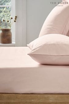 Ted Baker Pink Silky Smooth Plain Dye 250 Thread Count BCI Cotton Fitted Sheet
