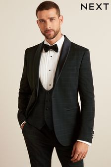 Black Check Tuxedo Suit (U32257) | £89