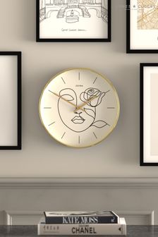Jones Clocks Gold Gold Serena Minimal Line Art Wall Clock