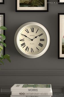 Jones Clocks Grey Grey Contemporary Wall Clock