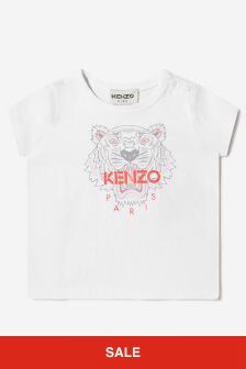 Kenzo Kids Baby Girls T-Shirt in White