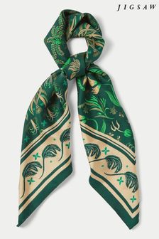 Jigsaw Green Botanical Silk Scarf