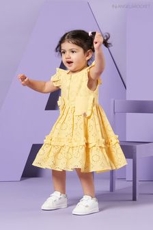 Angel & Rocket Yellow Bonnie Tiered Dress