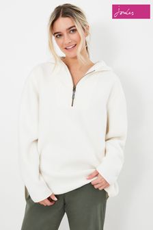 Joules Cream Jeanie Hooded Fleece Sweatshirt