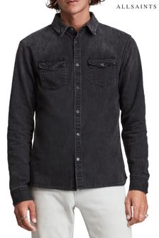 AllSaints Black Flaxton Shirt