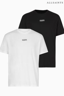AllSaints Black/White Opposition T-Shirts 2 Pack