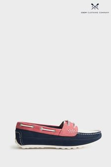 Crew Clothing Company Navy Blue Leather Moccasins