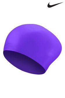 Nike Purple Long Hair Silicone Swimming Cap