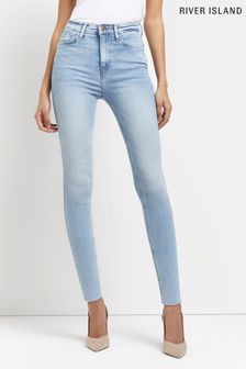 River Island Blue Denim Medium Skinny Jeans