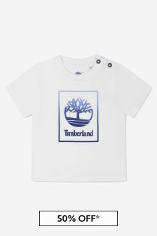 Timberland Baby Boys Organic Cotton Logo T-Shirt in White