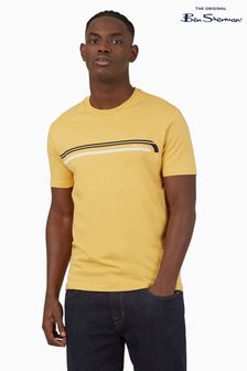 Ben Sherman Yellow Printed Chest Stripe T-Shirt