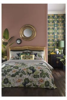 Wedgwood Dove Waterlily Duvet Cover and Pillowcase Set