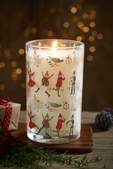 Red Festive Spice Scented Pillar Candle