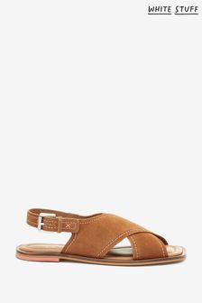 White Stuff Tan Crossover Leather SB Sandals