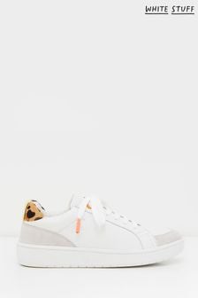 White Stuff White Leather Lace Up Trainers