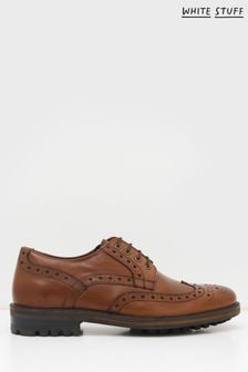 White Stuff Arlo Natural Brogue Leather Shoes