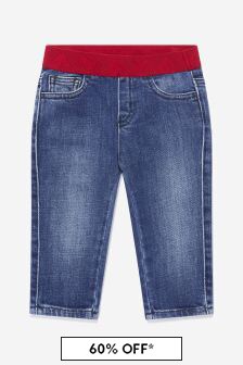 Emporio Armani Baby Boys Cotton Denim Pull-On Jeans in Blue