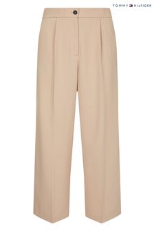 Tommy Hilfiger Brown Wide Leg Cropped Trousers