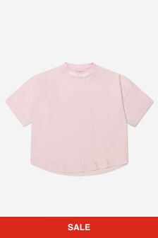Palm Angels Girls Cotton Short Sleeve Logo T-Shirt in Lilac