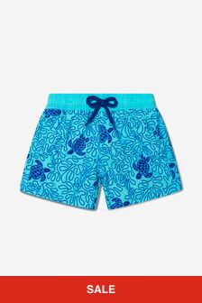 Vilebrequin Boys Turtles Swim Shorts in Blue