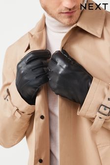 Black JuzsportsShops Leather Gloves (U40135) | £22