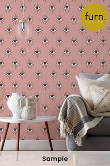 Furn Blush Pink Theia Abstract Foil Wallpaper