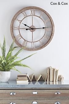 Cox & Cox Natural Weathered Wood Cut Out Clock