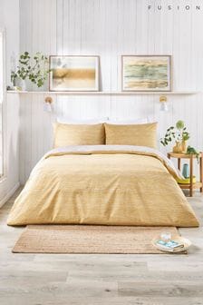 Fusion Yellow Bethan Duvet Cover and Pillowcase Set