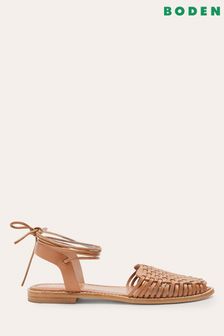 Boden Tan Brown Huarache Leather Sandals