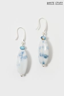 White Stuff Blue Pebble Drop Earrings
