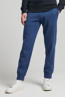 SUPERDRY Blue Organic Cotton Vintage Logo Embroidered Joggers