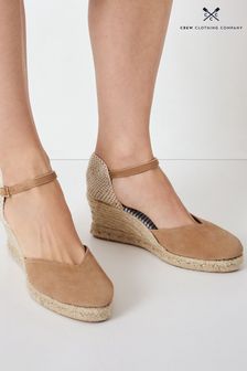 Crew Clothing Company Stone Natural Leather Espadrilles