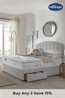 Silentnight Miracoil Geltex Pillowtop 2 Drawer Divan Bed Set - Slate Grey