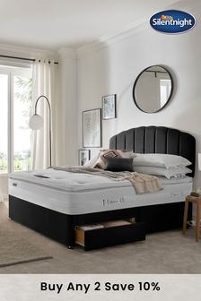 Silentnight Black Mirapocket 2000 Geltex Pillowtop Mattress and 2 Drawer Divan Base Bed Set (U43555) | £1,010 - £1,255