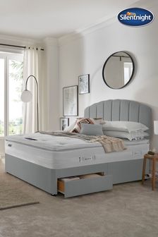 Silentnight Mirapocket 2000 Geltex Pillowtop 2 Drawer Luxury Velvet Divan Bed Set - Charcoal Grey