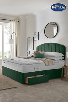 Silentnight Mirapocket 2000 Geltex Pillowtop 2 Drawer Luxury Velvet Divan Bed Set - Rainforest Green