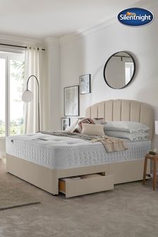 Silentnight Mirapocket 2800 Geltex 2 Drawer Luxury Velvet Divan Bed Set - Mink Brown