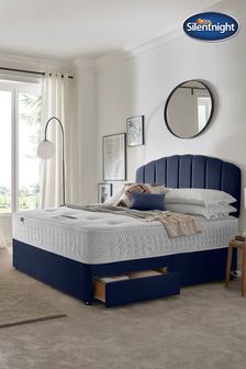 Silentnight Mirapocket 2800 Geltex 2 Drawer Luxury Velvet Divan Bed Set - Maritime Blue