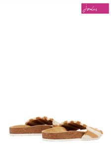 Joules Cleo Brown Woven Single Strap Sliders