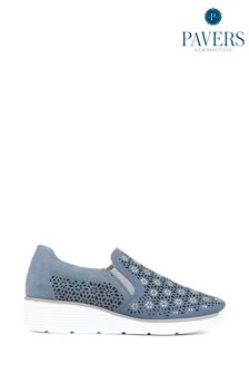 Pavers Blue Floral Slip-on Trainers