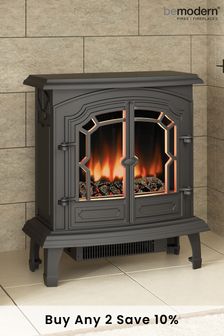Be Modern Black Lincoln Cast Iron Electric Stove Fireplace