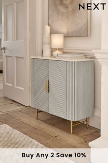 Light Grey Valencia Marble Mango Wood Small Sideboard (U44884) | £675