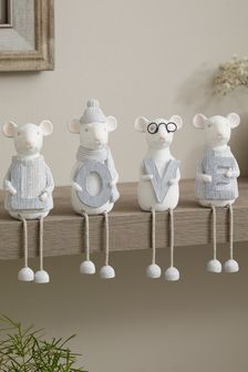 White Milly Mouse Dangly Love Word Ornament (U44973) | £22