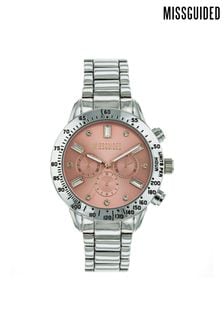 Missguided Silver Tone Dial Bracelet Watch