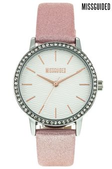 Missguided Pink Strap And Dial Watch