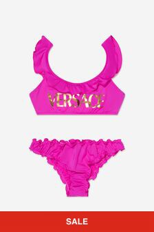 Versace Girls Frilly Trim Logo Bikini