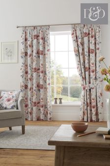 D&D Pink Charity Pencil Pleat Curtains