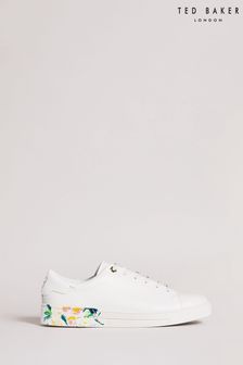 Ted Baker Cream Timaya Ivory Sketchy Magnolia Cupsole Trainers