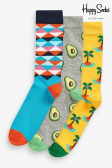 HS By Happy Socks Natural Tropical Vibes Socks 3 Pack